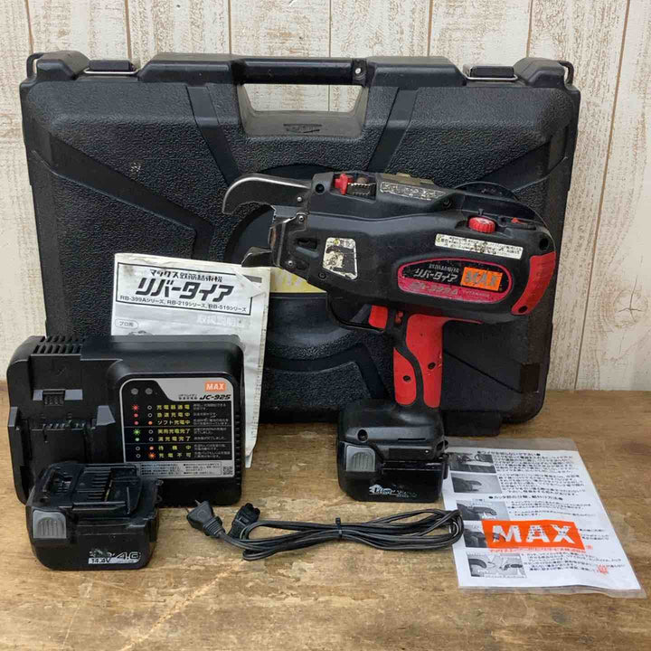◇マックス(MAX) 鉄筋結束機 リバータイア RB-399A バッテリー2個付き【柏店】