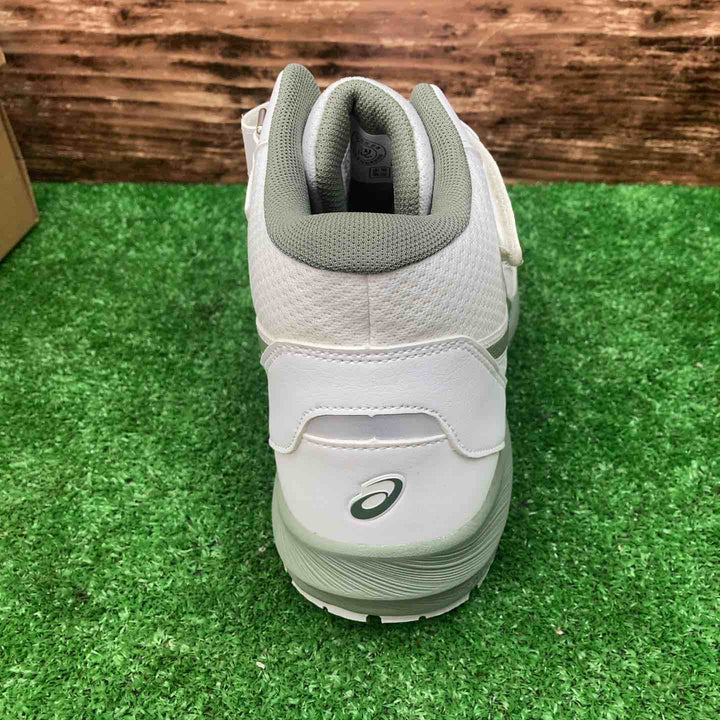 アシックス(asecs) ワークシューズ ウィンジョブ CP216 ホワイト/ライケングリーン 25.5 cm 3E相当【川越店】