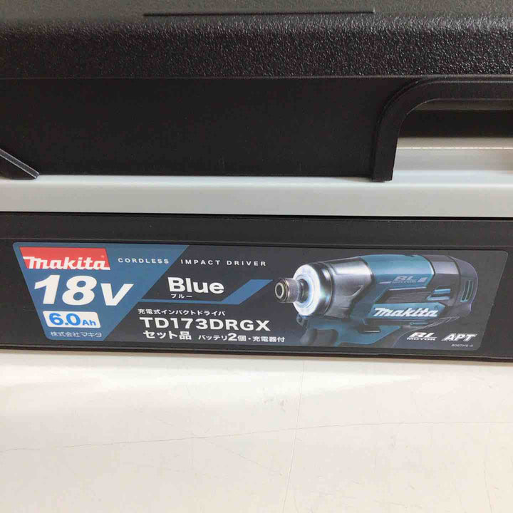 【未使用品】★純正バッテリー2個&充電器付き フルセット★マキタ(makita) コードレスインパクトドライバー TD173DRGX ブルー 青【戸田店】