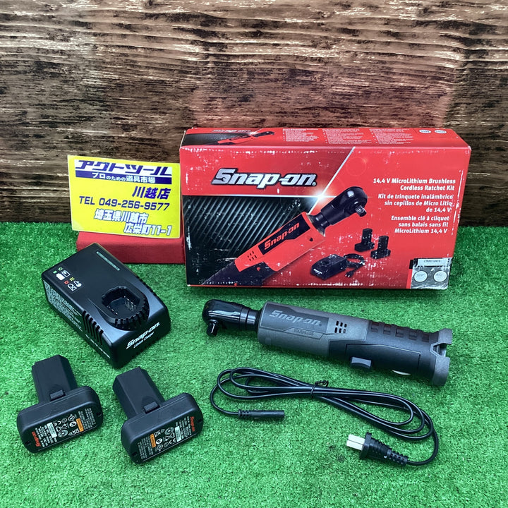 ▲スナップオン(Snap-on)  3/8 コードレスラチェット　 CTR861GMJ2 バッテリー2個・充電器セット【川越店】