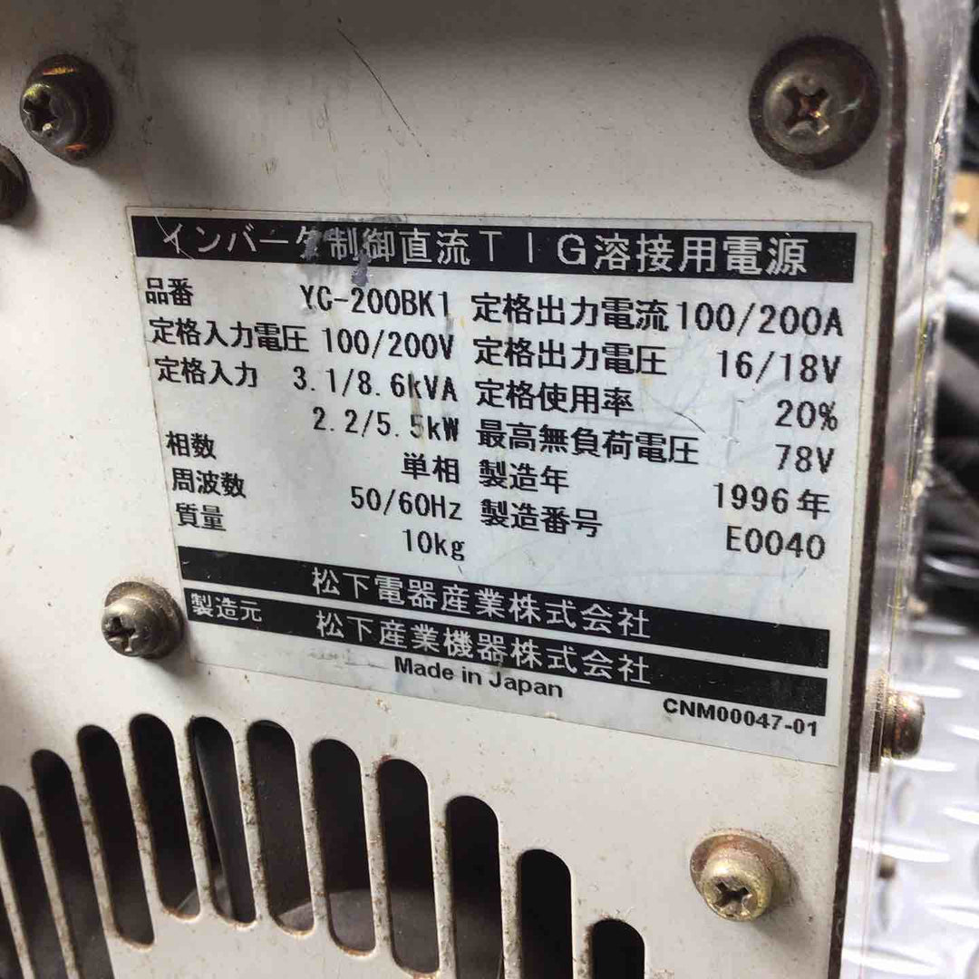 パナソニック 電気溶接機 BK200 TIG溶接機【川崎店】