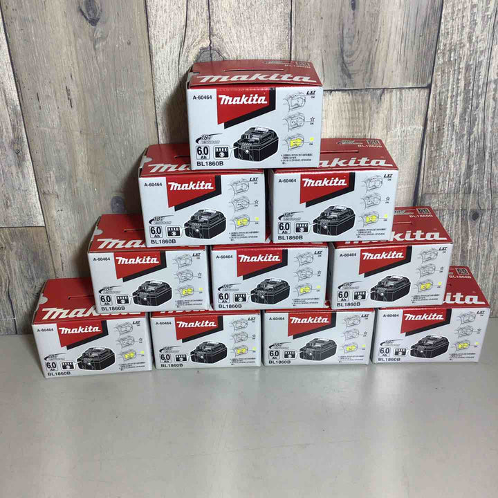 【未使用品】 マキタ makita リチウムイオンバッテリー 18V/6.0Ah BL1860B 10個 バッテリー 純正 純正品 【戸田店】