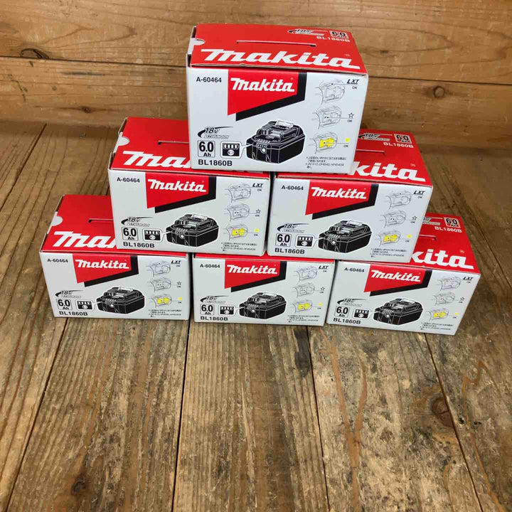 【未使用品】純正品 マキタ(makita) リチウムイオンバッテリー 18V/6.0Ah BL1860B 6個セット まとめ売り【所沢店】