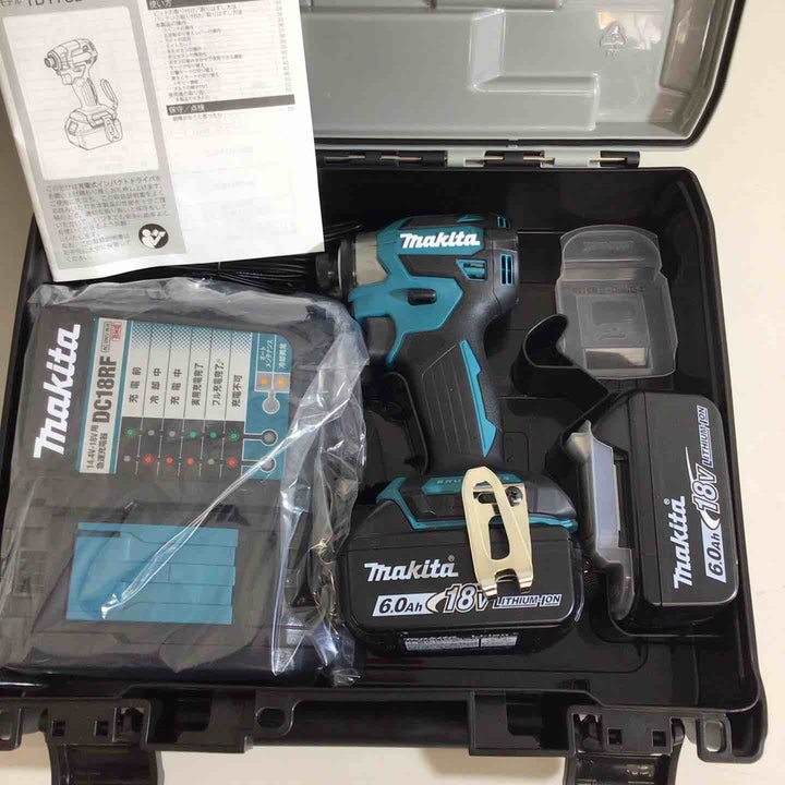 【未使用品】★純正バッテリー2個&充電器付き フルセット★マキタ(makita) コードレスインパクトドライバー TD173DRGX ブルー 青【戸田店】