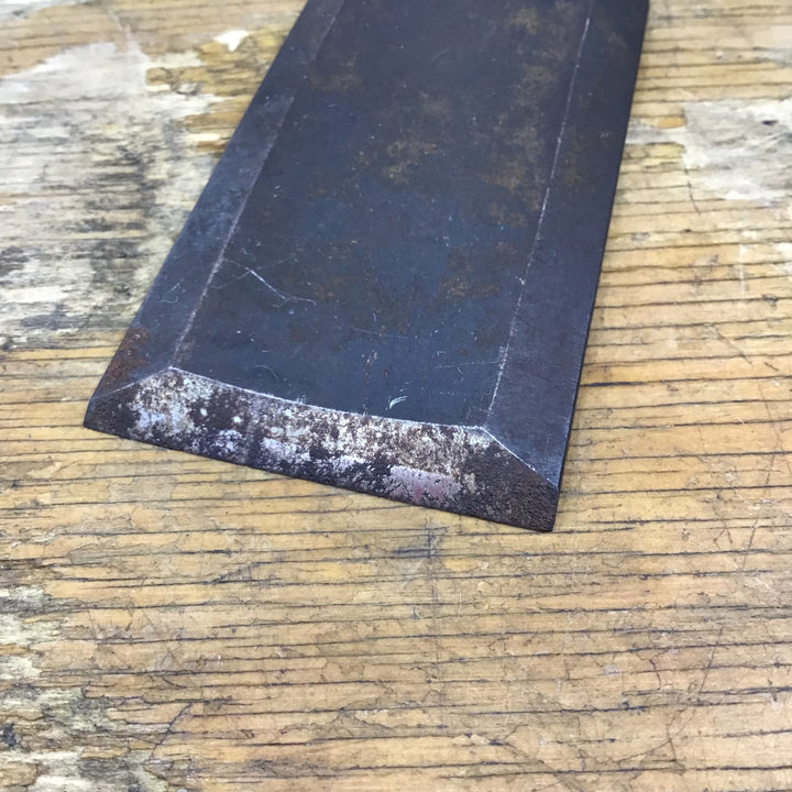 【現状品 】　「菊弘丸」銘 突き鑿 のみ 刃幅約42mm さびあり【柏店】