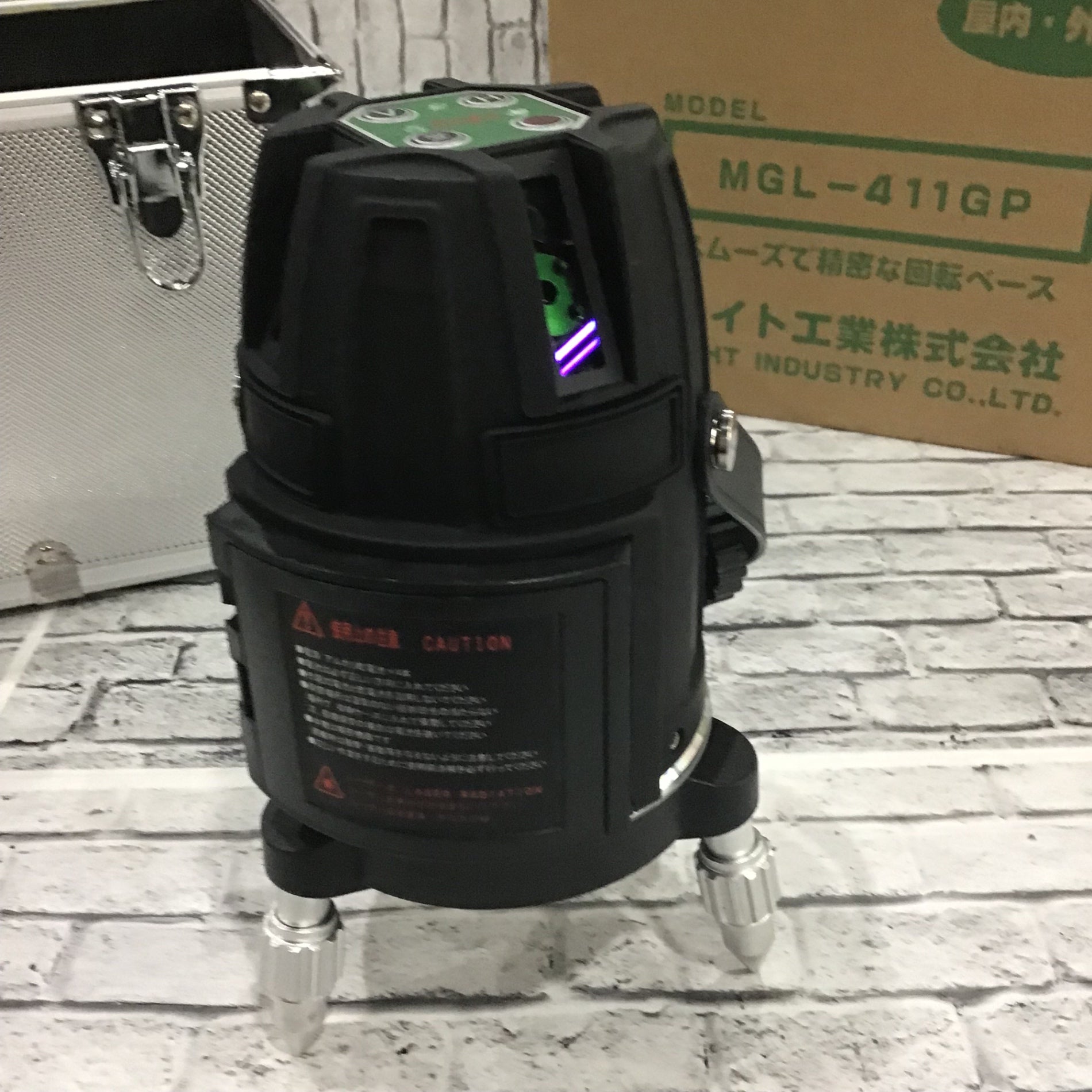〇マイト工業(might) グリーンレーザー墨出し器 MGL-411GP 矩十字・横