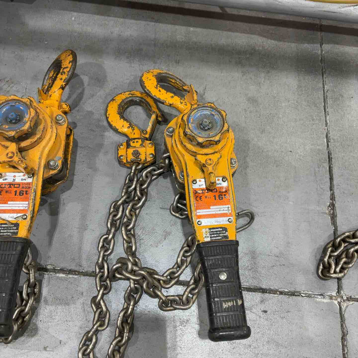 KITO/キトー レバーブロック L5型 LB016 荷重1.6t/1.6トン 揚程1.5m レバーホイスト ガッチャ 荷揚げ機 荷締め 3台セット【川口店】