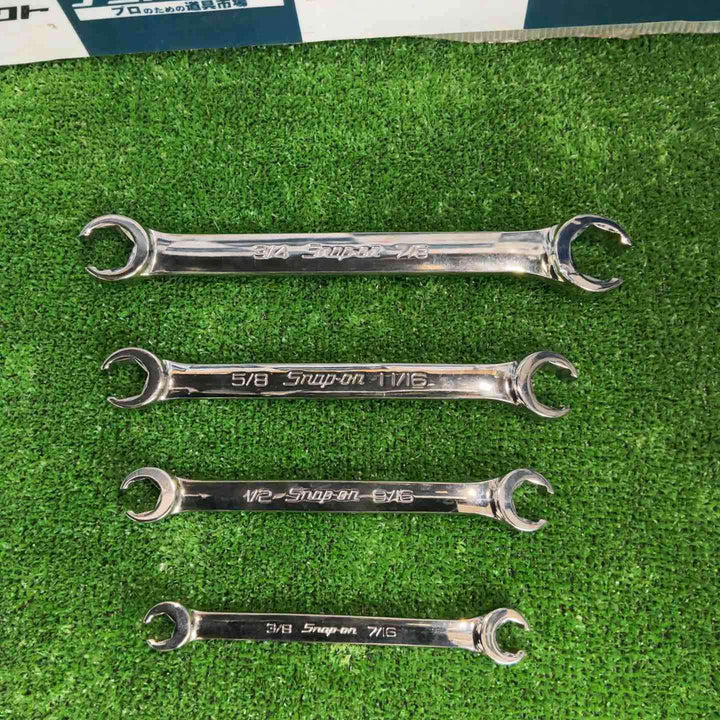 スナップオン(Snap-on) ダブルエンドフレアナットレンチ 4本セット RXFS2428B(3/4・7/8)・RXFS2022B(5/8・11/16)・RXFS1618B(1/2・9/16)・RXFS1214B(3/8・7/16)【八潮店】