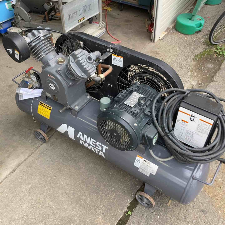 【店頭受取り限定】◇アネスト岩田(iwata) レシプロコンプレッサー TLP37EF-10 三相200V 50Hz 5馬力【所沢店】