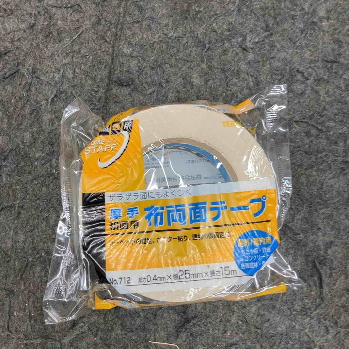 ◇寺岡(TERAOKA) 布両面テープ No.712 厚さ0.4mmｘ幅25mmｘ長さ15ｍ 60巻入【鴻巣店】