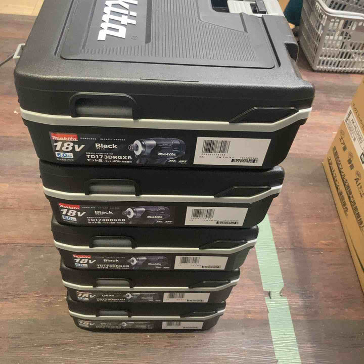 ★送料無料★マキタ(makita) コードレスインパクトドライバー TD173DRGX　5台セット　オリーブ2台黒3台