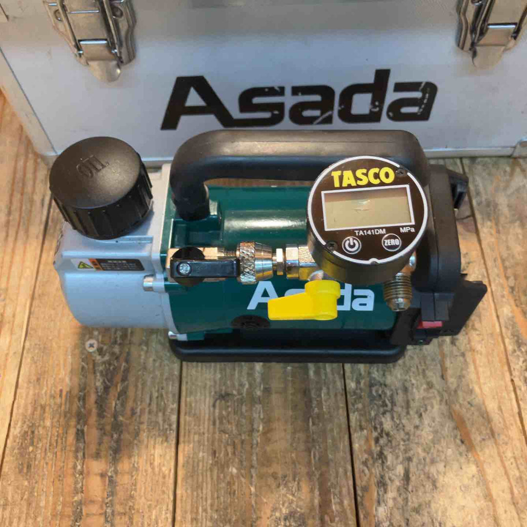 【中古品】アサダ(ASADA) コードレス真空ポンプ 1.5CFM-B  デジタルミニ連成計 TA141DM付き【所沢店】
