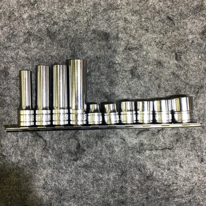 【中古】 KTC 京都機械工具 3/8" ソケットセット ショート ディープ混合 10点 【桶川店】