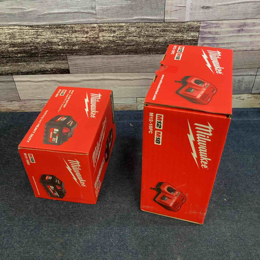 ミルウォーキー Milwaukee バッテリー M18HB8 充電器 M12-18FC セット【八潮店】