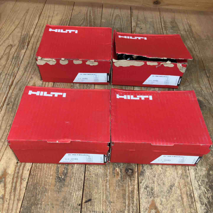 ヒルティ(HILTI) ステンレス製ウェッジ式アンカー HSA-R M12×85 5/-/- 25本入り4箱 計100本※箱に凹みや破れがあります【所沢店】