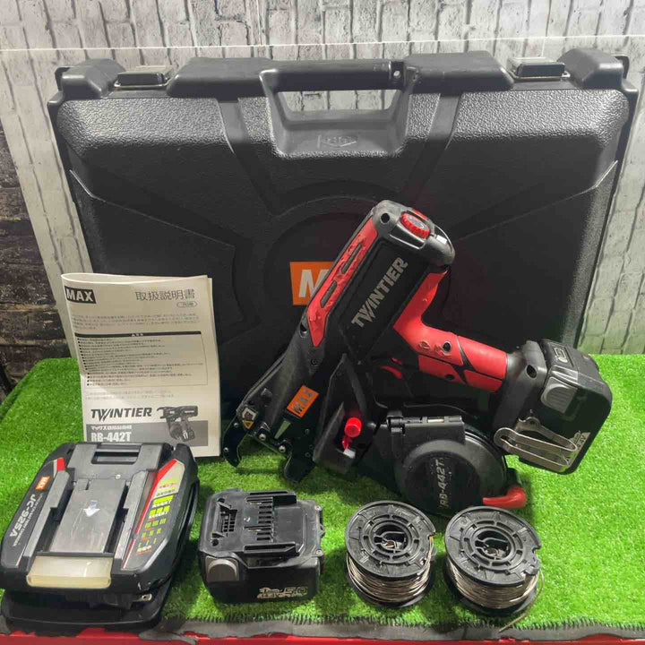 ★マックス(MAX) 鉄筋結束機 ツインタイア RB-442T-B2C/1450A ワイヤー二個付き フルセット 動作確認済み【川口店】