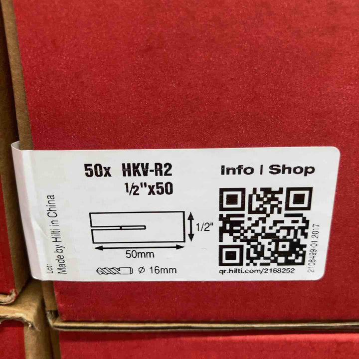 【未使用品】9箱セット HILTI HKV-R2 内部コーン打込み式金属系アンカー 1箱50本 合計450本 ＃2168252【八潮店】