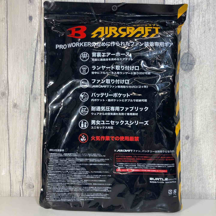 ◇BURTLE バートル エアークラフト半袖ブルゾン(ユニセックス) 春夏用 ブラック AC2086 35 3XLサイズ ブルゾンのみ【戸田店】