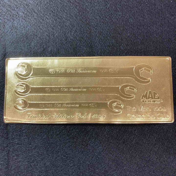 【中古美品】 マックツール(MACTOOLS) 24ｋフレアナットレンチ 3本セット 60周年記念 1998年 GOLD 未使用長期保管品 【東大和店】