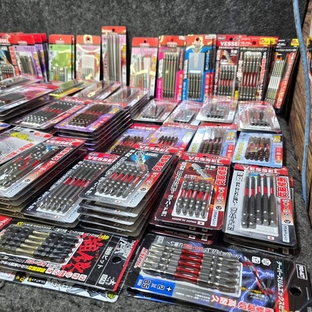 【未使用・大特価まとめ売り！】ビット5本入り 200パックまとめ売り 六角軸6.35mm インパクトドライバー用 メーカー・サイズ混合 計1000本【桶川店】