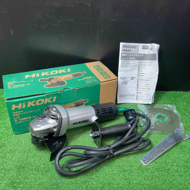 【未使用品】◇HiKOKI(ハイコーキ) AC100V 125mm ディスクグラインダー アルミボディ スナップスイッチタイプ 3P可倒式プラグ付き G13SHA(E)②【岩槻店】