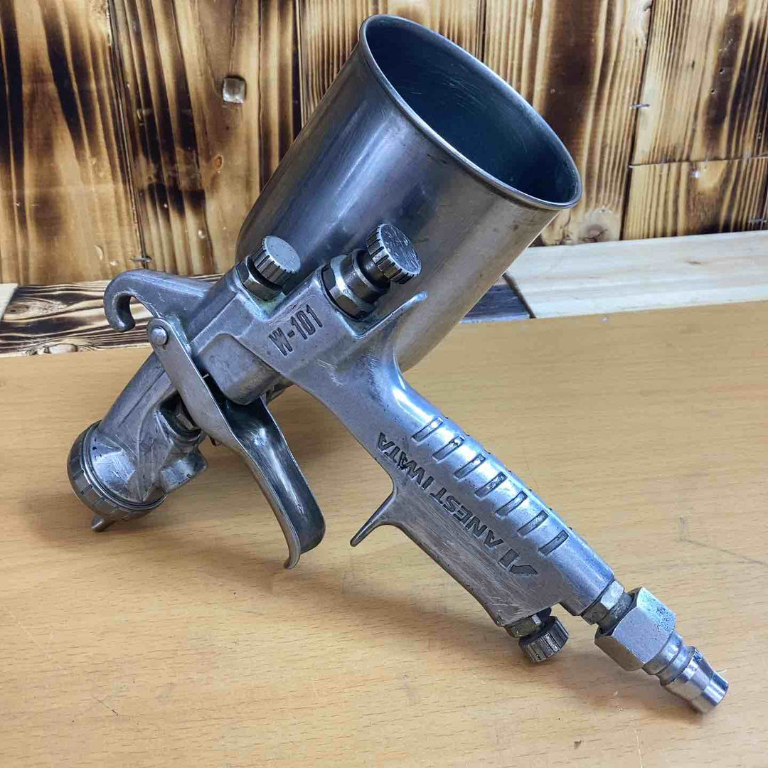 アネスト岩田 W-101 スプレーガン カップ付き 蓋無し【越谷店 