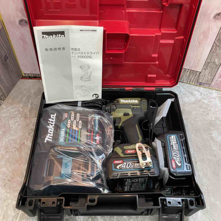 【未使用品】★マキタ(makita) コードレスインパクトドライバー TD002GRDXO 40V オリーブ バッテリー2個・充電器つき【八潮店】