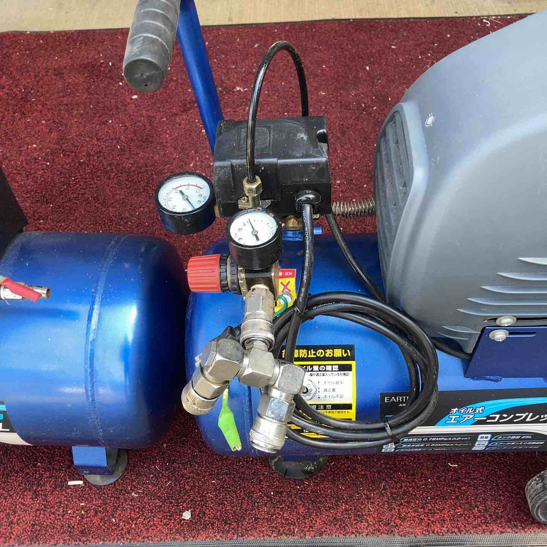【店頭受取り限定】ACP-140 オイル式エアーコンプレッサー25L と ATK-110 エアーコンプレッサー用スペアタンク 1台 【町田店】