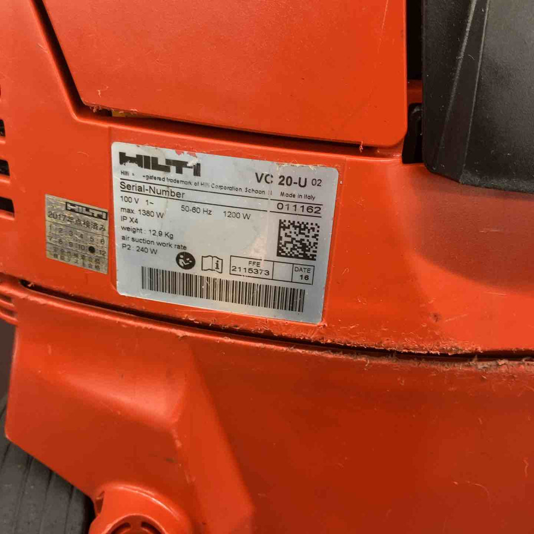 【中古品】 ヒルティ(HILTI) 乾湿両用 バキュームクリーナー VC-20U 集じん機 フィルター新品に交換済み 【東大和店】