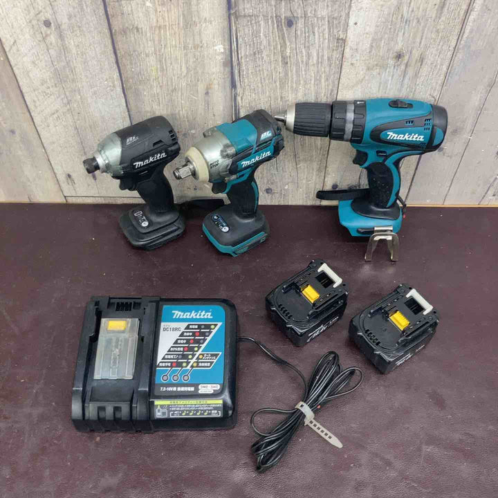 【中古品】マキタ(makita) インパクトドライバー TD137DRFXB 震動ドリルドライバー HP440DZ インパクトレンチ TW284DZ 3台セット【東大和店】