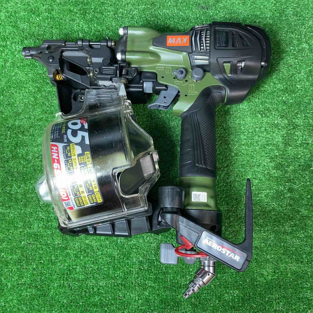 【美品】★マックス(MAX) 高圧エア釘打ち機 HN-65N4(D)_ミリタリーグリーン【岩槻店】