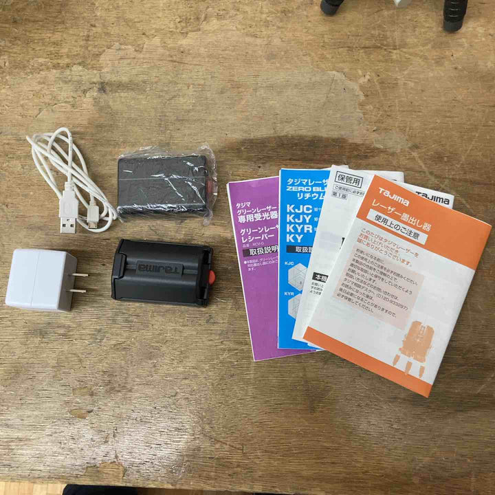 【美品】★タジマ(Tajima) レーザー墨出し器 矩十字・横全周 ZEROBL-KJC 三脚・受光器付属【柏店】