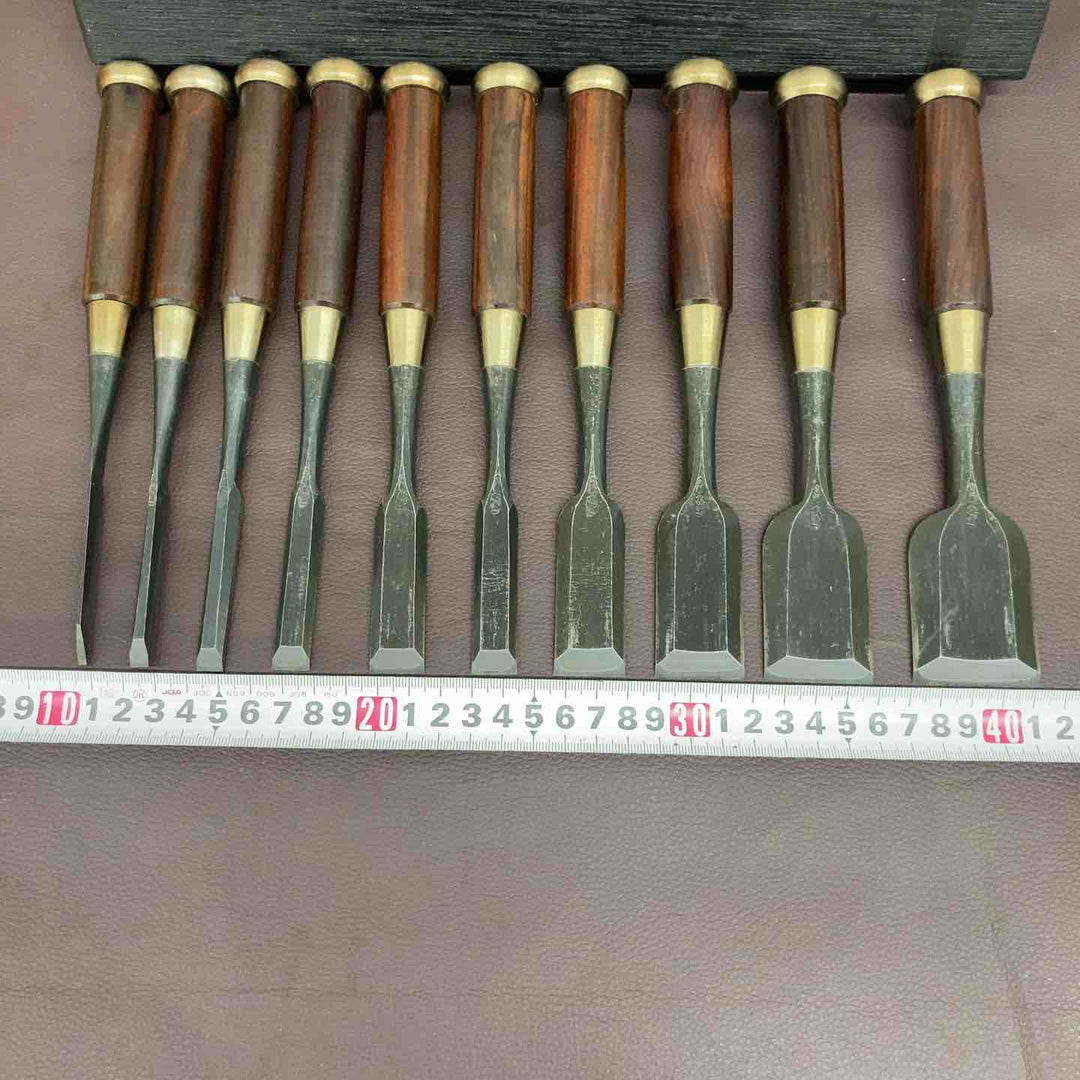 【中古美品】 長運 鑿 10本組 未使用長期保管品 のみ かんな 鑿・鉋・大工道具 鋸 和工具 骨董品 【東大和店】