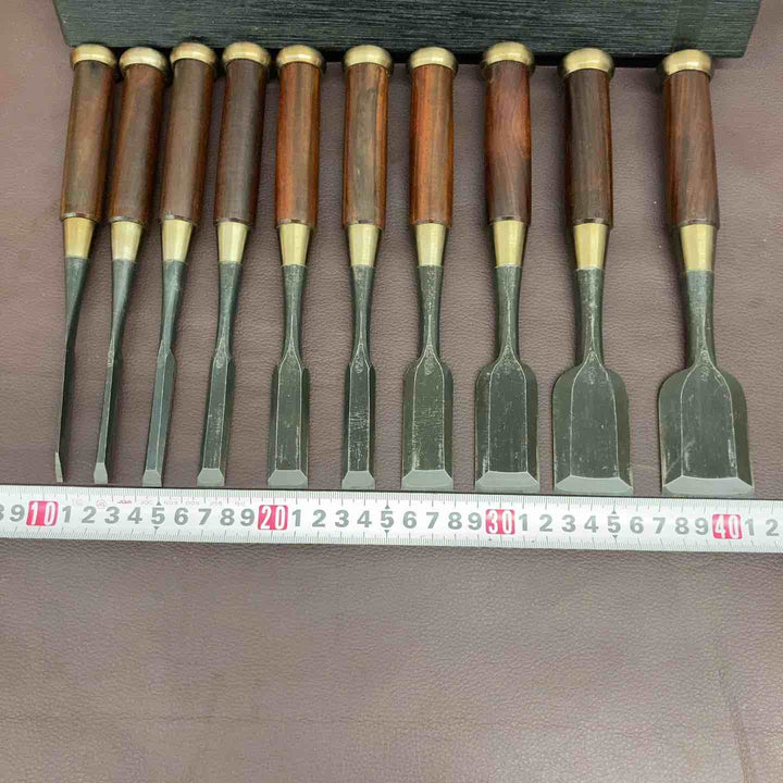 【中古美品】 長運 鑿 10本組 未使用長期保管品 のみ かんな 鑿・鉋・大工道具 鋸 和工具 骨董品 【東大和店】