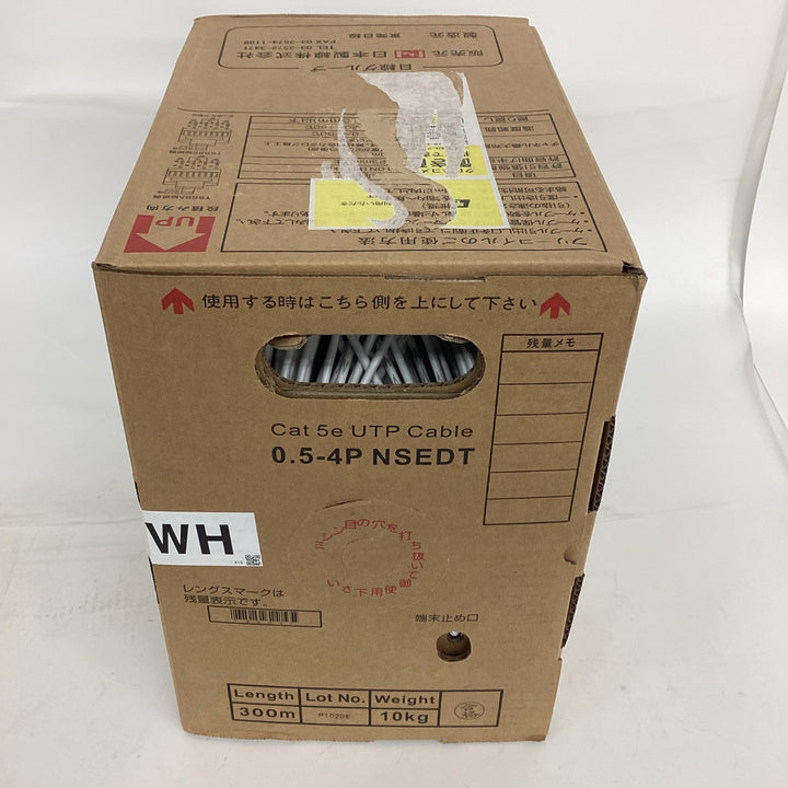 ◇日本製線 Cat5e UTPケーブル 0.5-4P NSEDT LANケーブル 300ｍ×1箱 WH【狭山】