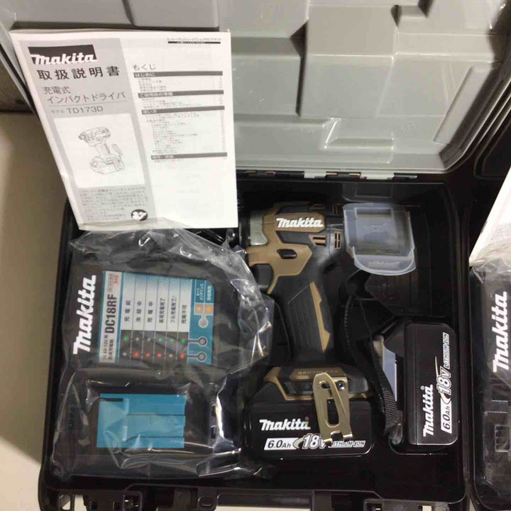 マキタ makita コードレス インパクトドライバー TD173DGXAR TD173DGXAB 2台セット インパクト ブラウン 茶色 茶 レッド 赤【戸田店】
