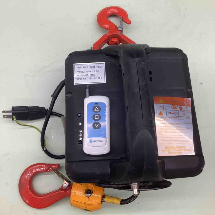 NEWTRY 電動ウインチ PORTABLE HOIST SLQ-1 100KG　リフト高さ 25m【越谷店】