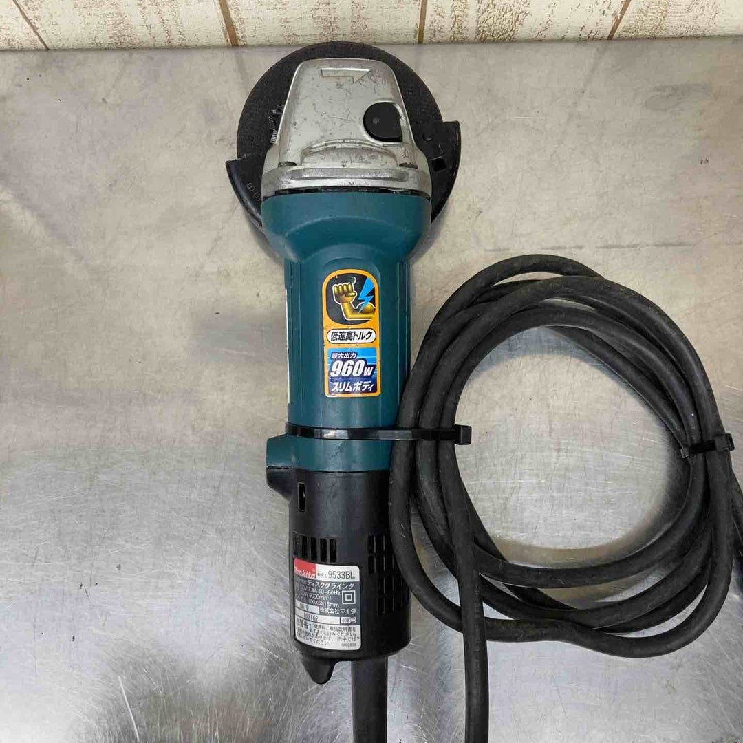 【中古品】☆マキタ(makita) 100mmディスクグラインダ 9533BL 低速 高トルク 砥石付き♪【柏店】