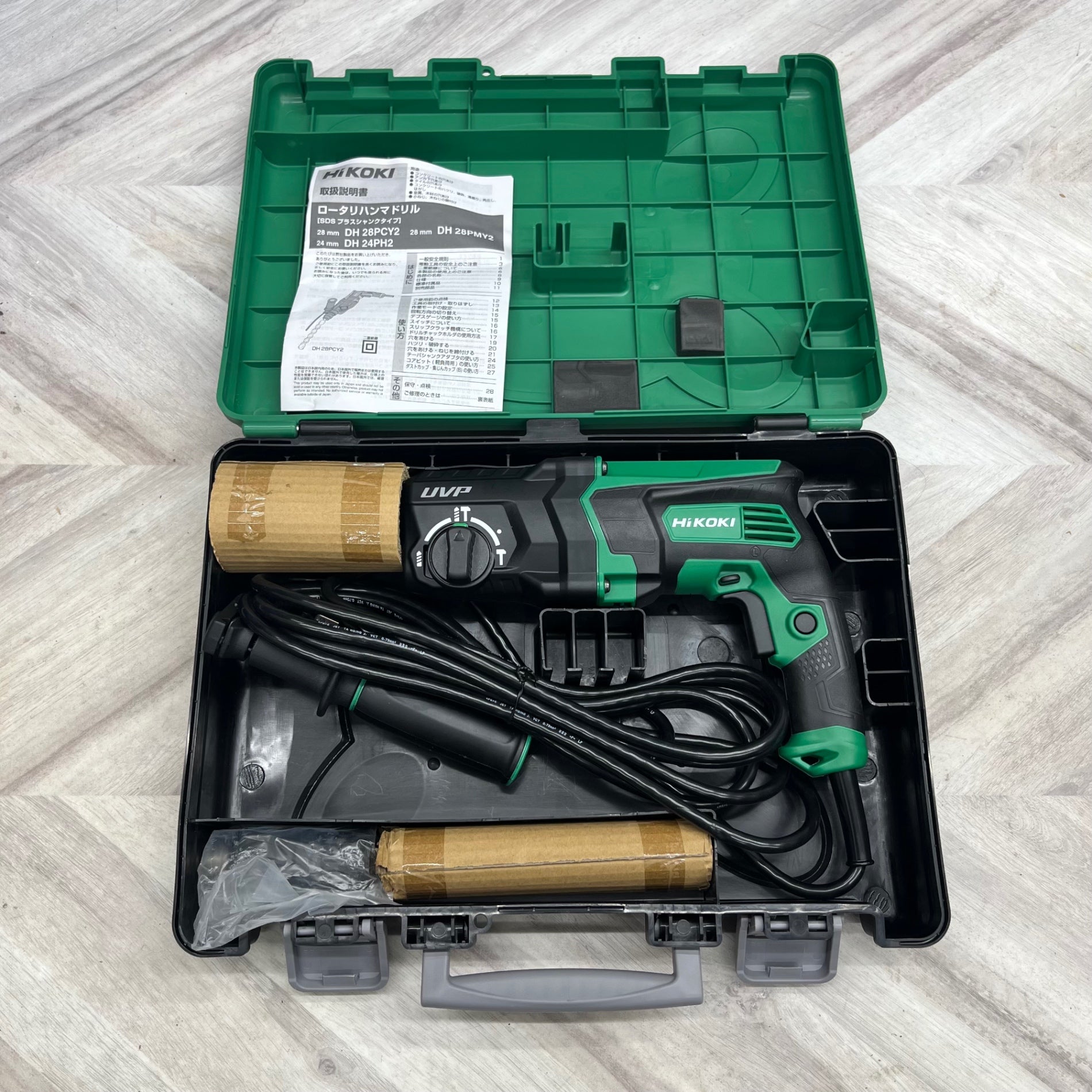 HiKOKI ロータリハンマドリル DH28PMY2 ドリルチャックホルダ標準付属 ケース付 低振動機構搭載 ワンプッシュ式ビット装着 3モード切替 ハイコーキ 日立 ロータリハンマドリル：DH28PMY2