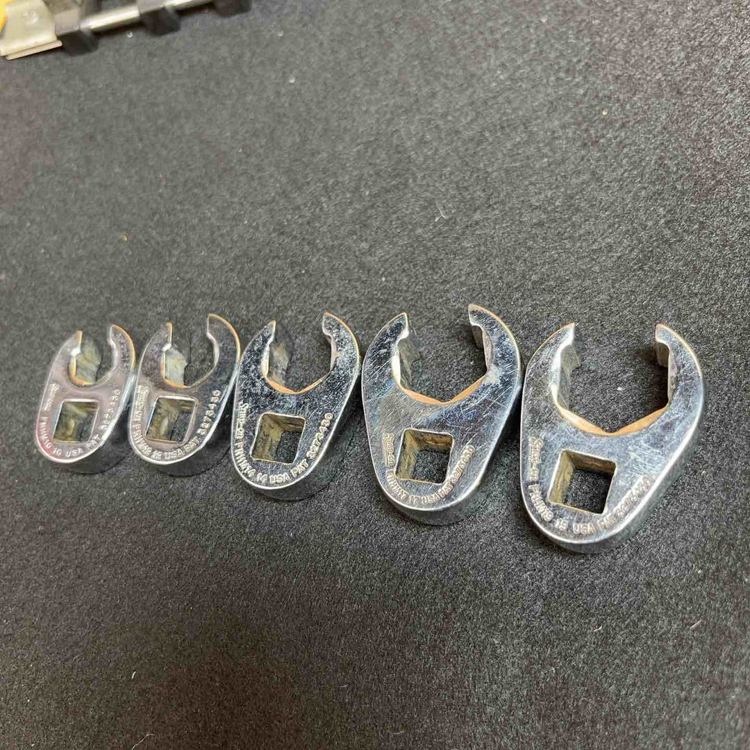 スナップオン Snap-on フレアナットレンチ 5本セット 10mm～19mm FRHM10～FRHM19 差込3/8 旧ロゴ クローフットレンチ ユニオンナットレンチ 【越谷店】