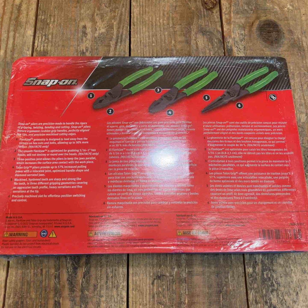 【未使用品】スナップオン(Snap-on) スリップジョイントプライヤーセット PL347ACFG【所沢店】