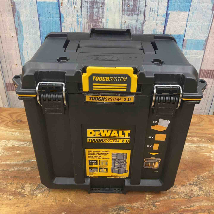 ◇デウォルト(DEWALT) タフシステム2.0 収納ボックス スタンダードBOX ハーフサイズ 工具箱 収納ケース ツールボックス IP65 坊塵 防水 設計 アウトドア DWST08035-1【柏店】
