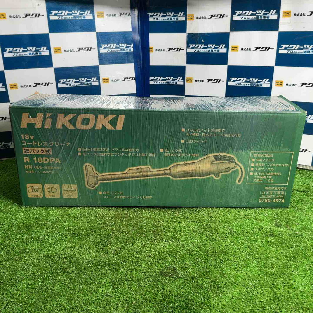 ◇ハイコーキ(HiKOKI) R18DPA (NN) 紙パック式 コードレスクリーナー ペールホワイト【草加店】