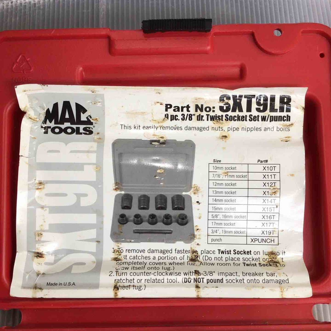 マックツール(MACTOOLS) MAC 3/8ツイストソケットセット SXT9LR パンチ無し【草加店】