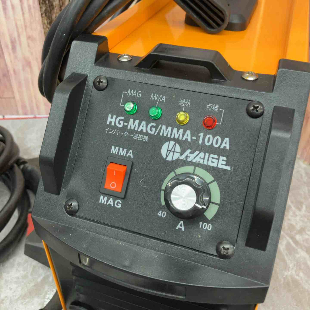 ◇HAIGE(ハイガー) 半自動溶接機 HG-MAG/MMA-100A【八潮店】