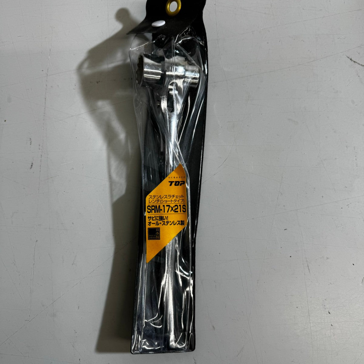 TOP ステンレス ショート ラチェットレンチ 17×21mm SRM-17X21S【戸田