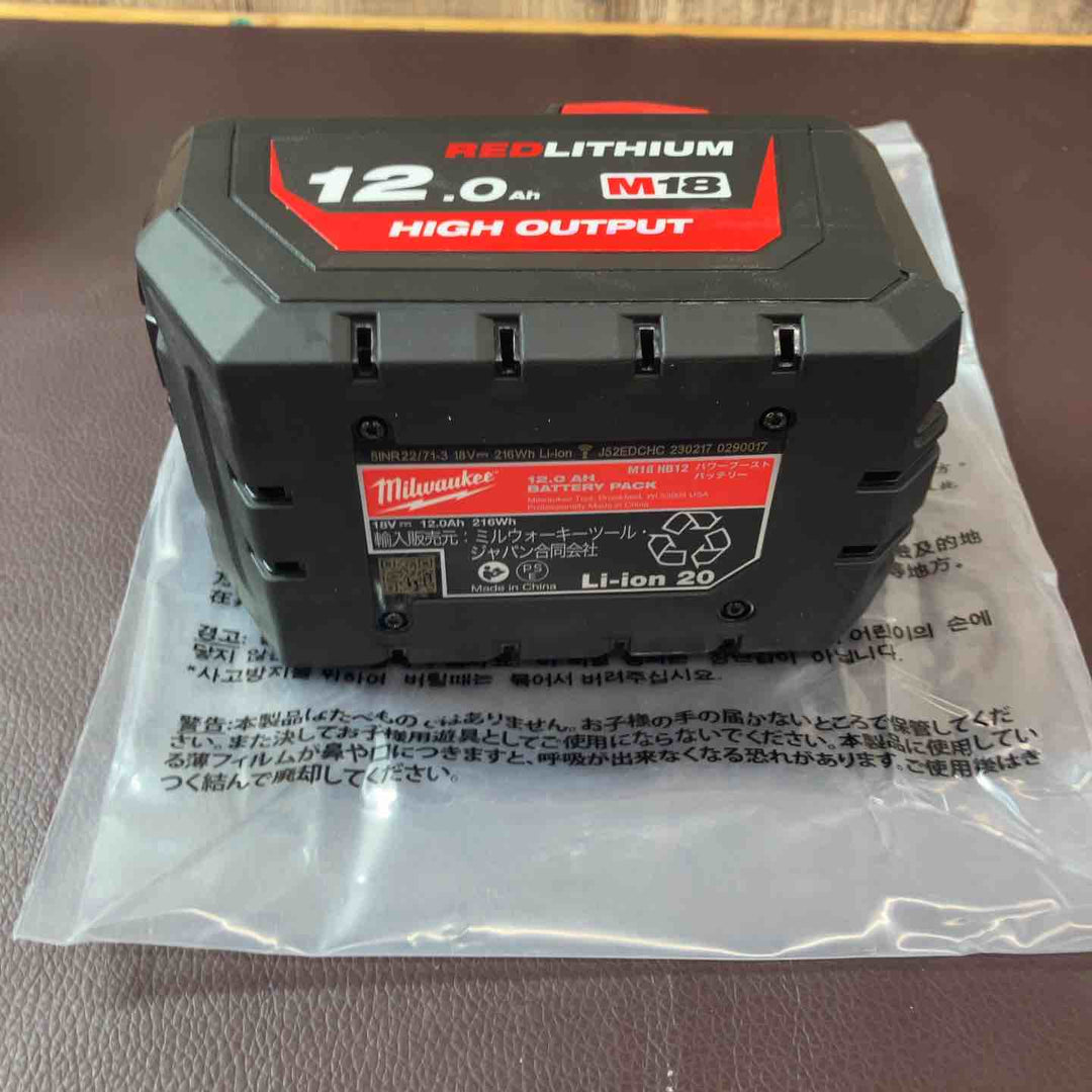 【未使用(店頭展示品)】ミルウォーキー M18 HB12 JP M18™HIGH OUTPUT™12.0Ahバッテリー【東大和店】