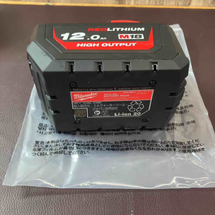 【未使用(店頭展示品)】ミルウォーキー M18 HB12 JP M18™HIGH OUTPUT™12.0Ahバッテリー【東大和店】