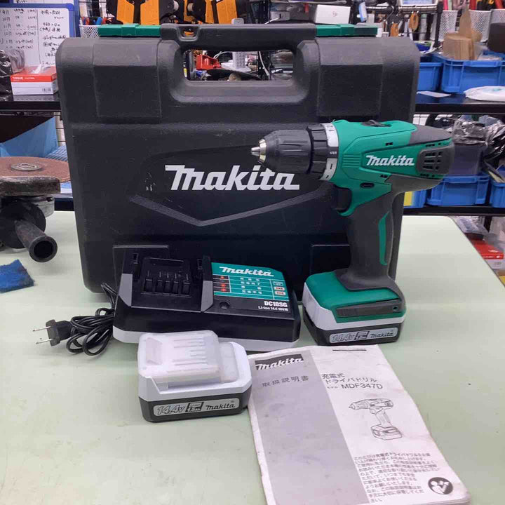 マキタ(Makita) 充電式ドライバドリル 14.4V2Ah バッテリ・充電器・ケース付 MDF347DSA【越谷店】