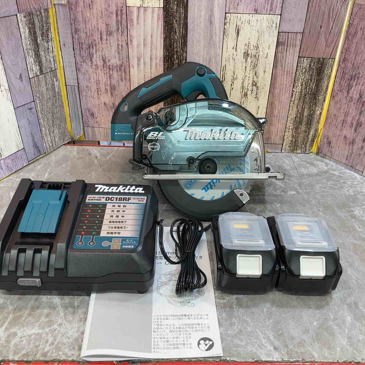 【未使用品】★マキタ makita 18V 150mm コードレスチップソーカッター CS553DRGXS バッテリー2個付【八潮店】